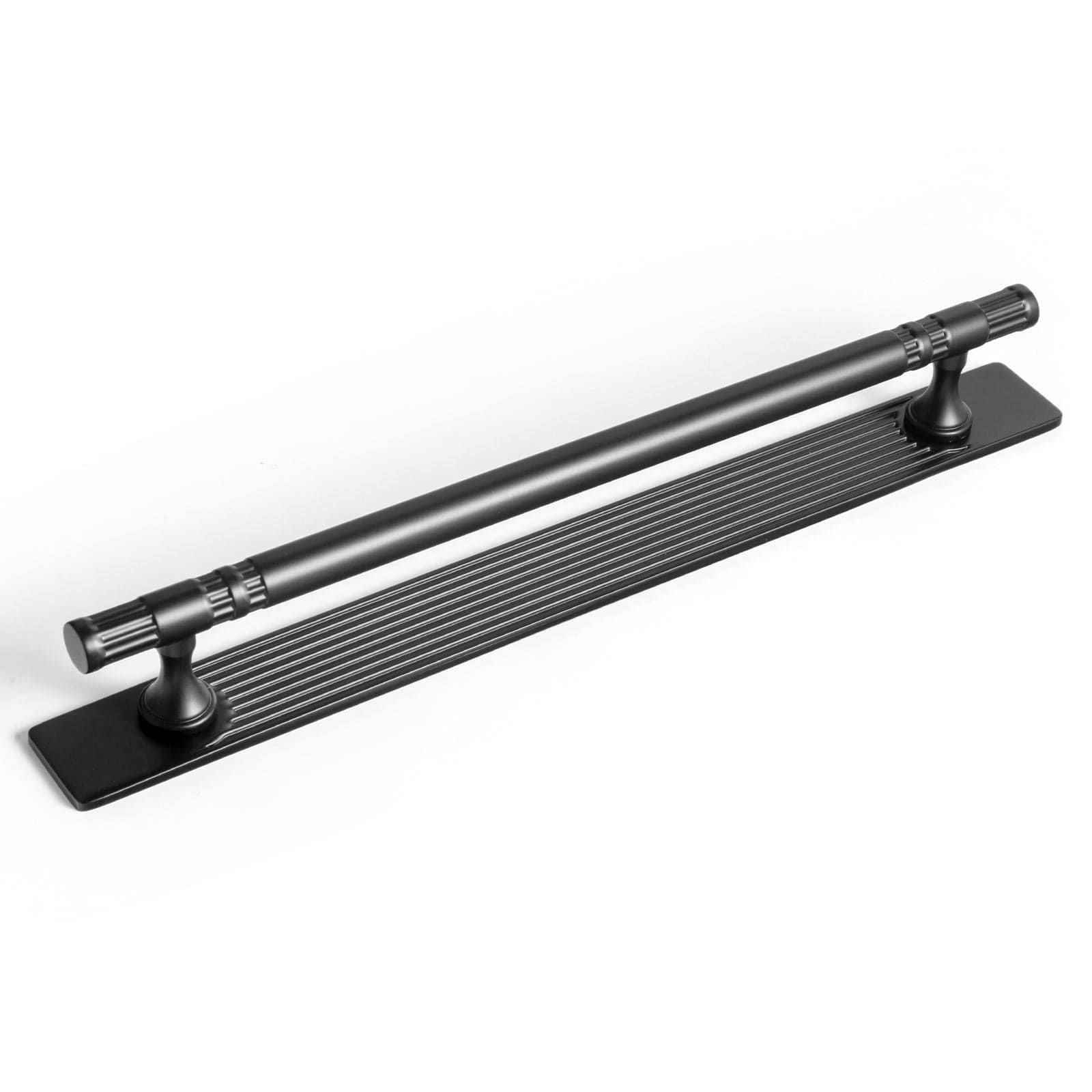 Goo-Ki Matte Black / G / 7.6'' Hole Center 2 Pack Elegant Linear Shape Cabinet Handles Zinc Alloy Drawer Pulls with Back Plate