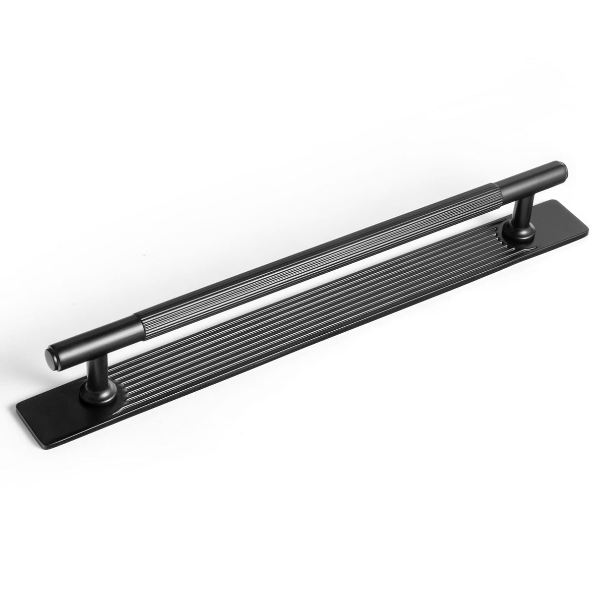 Goo-Ki Matte Black / G / 7.6'' Hole Center 2 Pack Vintage Brass Textured Zinc Alloy Cabinet Pulls with Back Plates