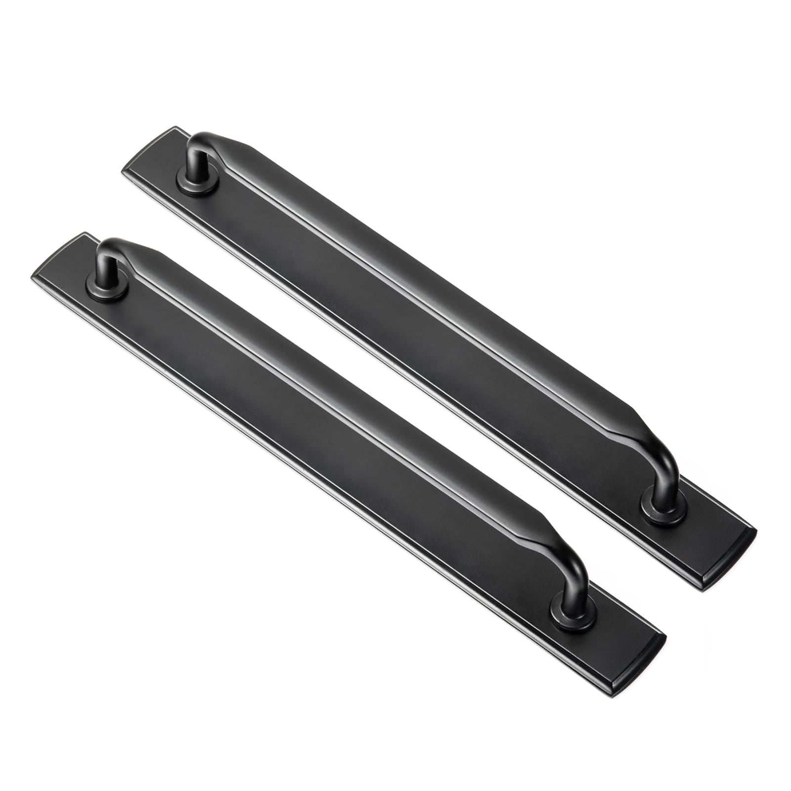 Goo-Ki Matte Black / G011 / 7.6'' Hole Center 2 Pack Elegant Vintage Zinc Alloy Cabinet Handles with Long Backplate, Classic Furniture Hardware for Cabinets, Wardrobes & Dressers