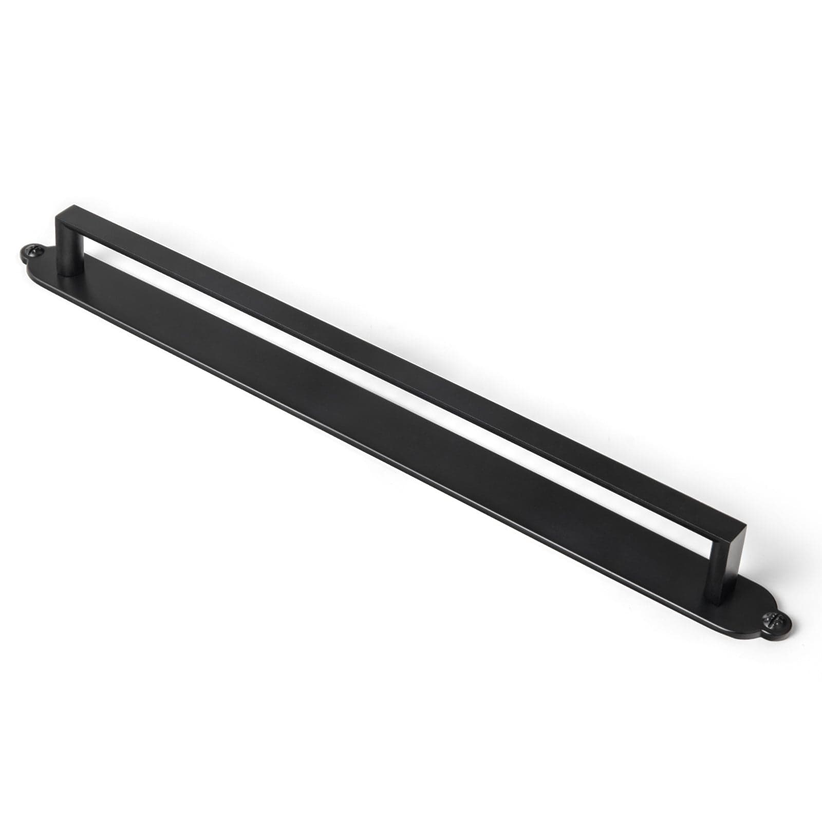 Goo-Ki Matte Black / G013 / 12.6'' Hole Center 2 Pack Long Cabinet Bar Pulls with Back Plates Solid Drawer Handles Set