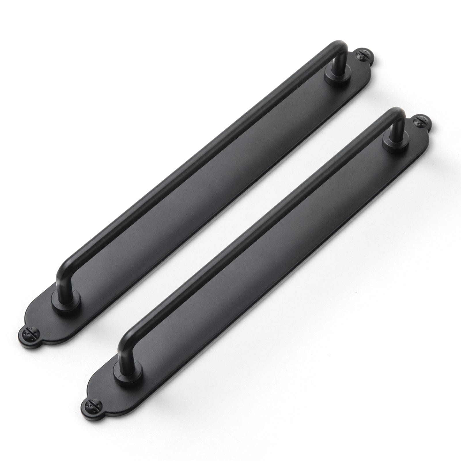 Goo-Ki Matte Black / G013 / 7.6'' Hole Center 2 Pack Cabinet Bar Pulls with Back Plate Vintage Drawer Handles Home Improvement Hardware