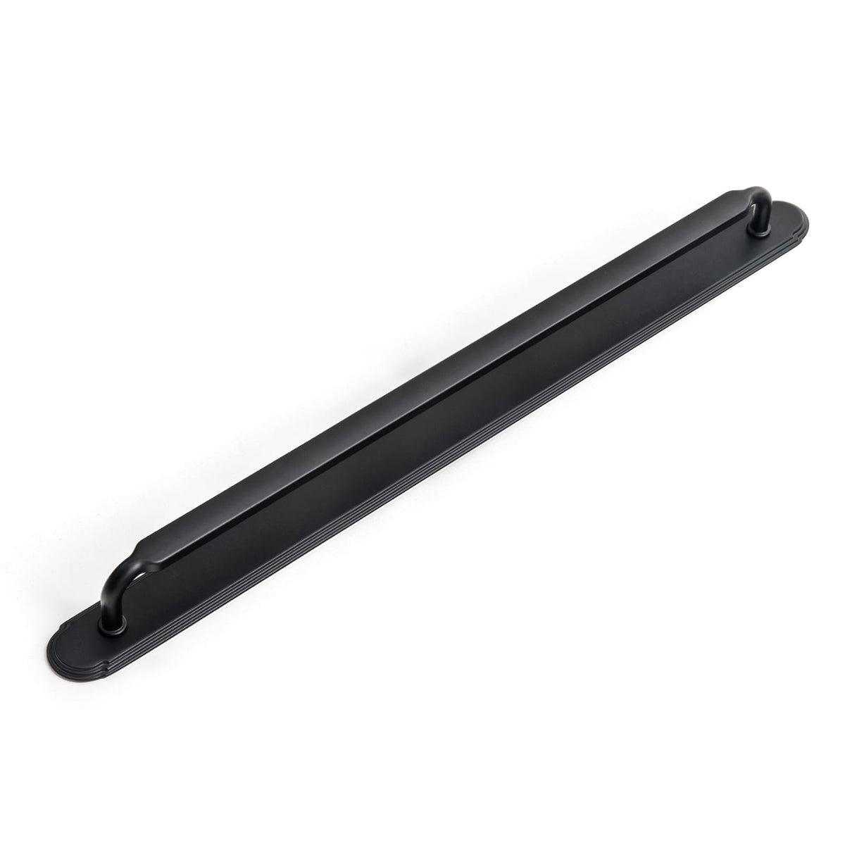 Goo-Ki Matte Black / G014 / 12.6'' Hole Center 2 Pack Antique Brass Cabinet Pulls with Back Plate Zinc Alloy Drawer Handle with Long Back Plate