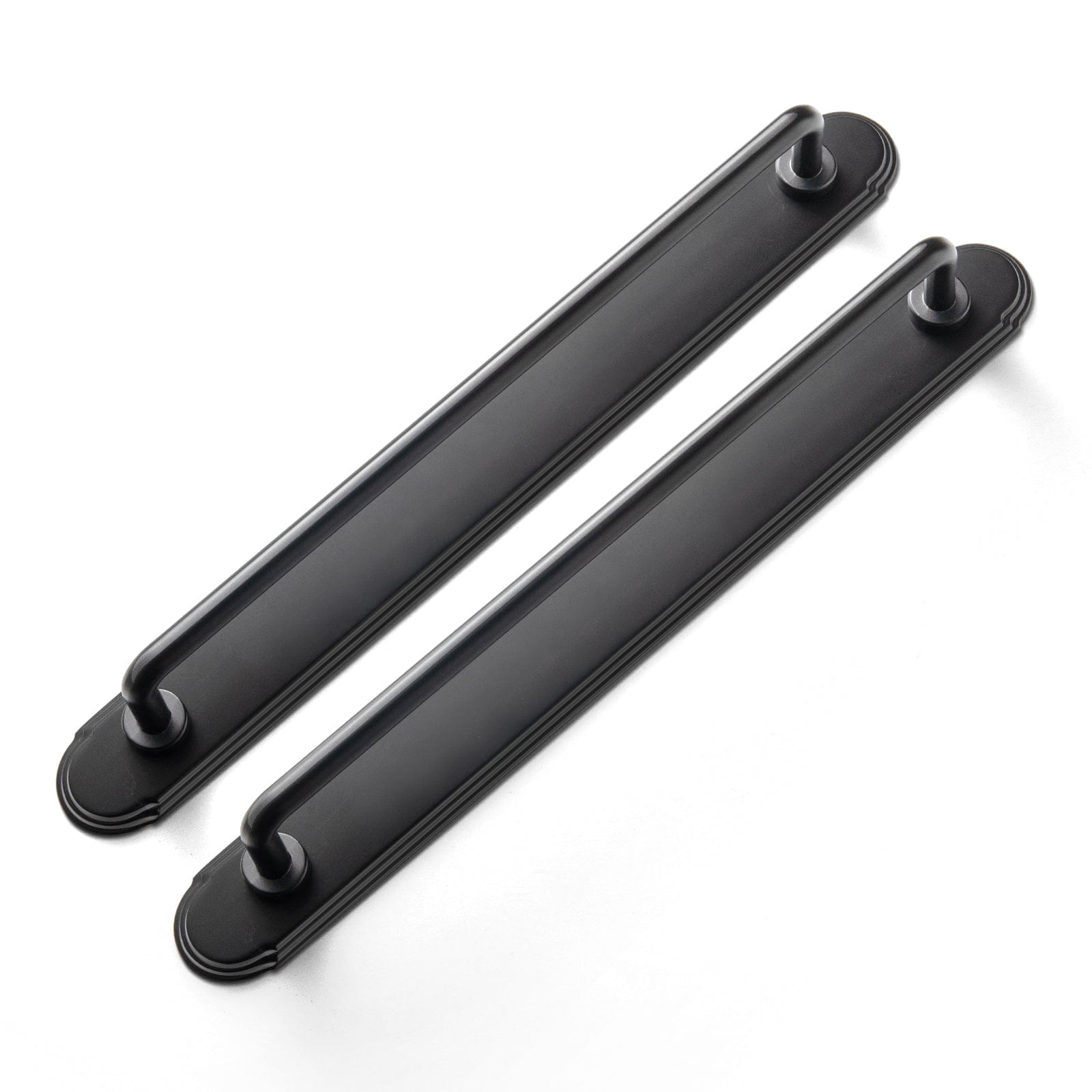 Goo-Ki Matte Black / G014 / 7.6'' Hole Center 2 Pack Cabinet Bar Pulls with Back Plate Vintage Drawer Handles Home Improvement Hardware
