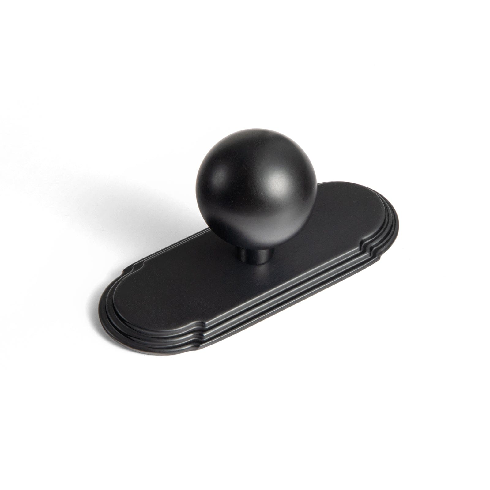 Goo-Ki Matte Black / G014 / Single Hole Small Knob - 6 Pack Round Cabinet Knobs with Back Plate Zinc Alloy Cabinet Handle with Long Back Plate