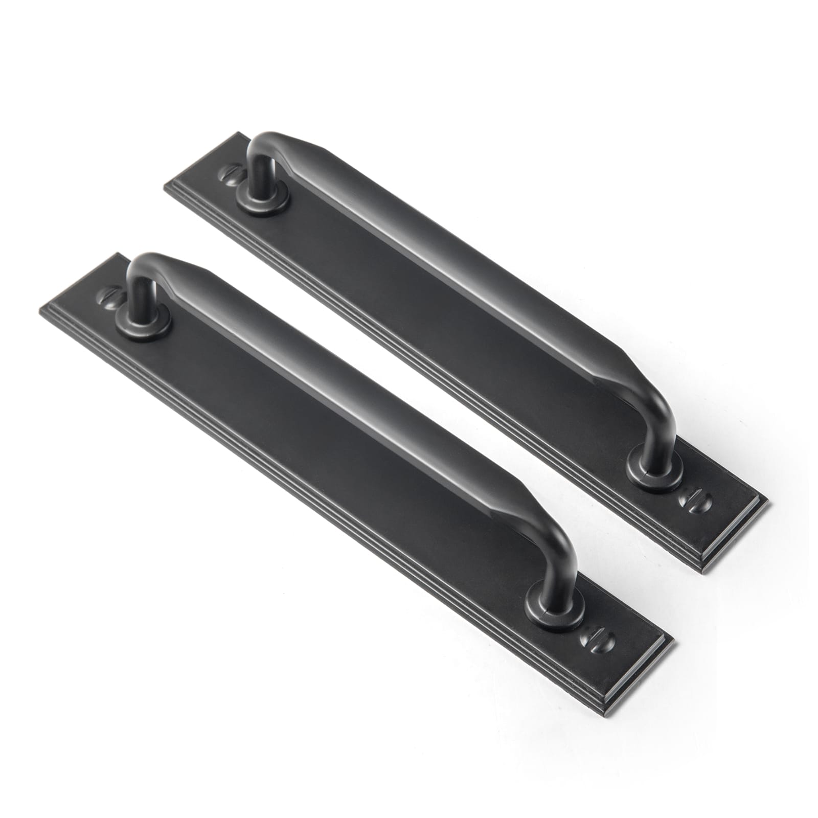 Goo-Ki Matte Black / G015 / 5'' Hole Center 2 Pack Elegant Vintage Zinc Alloy Cabinet Handles with Long Backplate, Classic Furniture Hardware for Cabinets, Wardrobes & Dressers