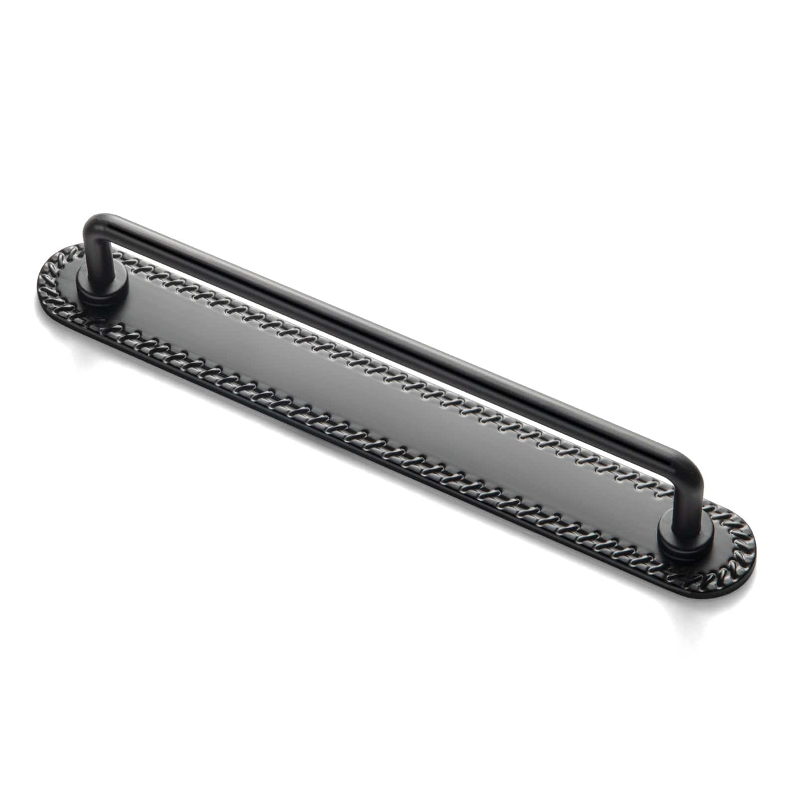Goo-Ki Matte Black / G016 / 7.6'' Hole Center 2 Pack Cabinet Bar Pulls with Back Plate Vintage Drawer Handles Home Improvement Hardware