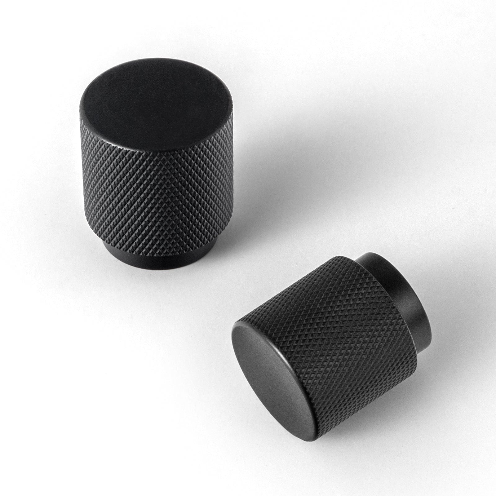 Goo-Ki Matte Black / Knob / 6 Pack Knurled Cabinet Knobs Solid Aluminum Bar Pulls Handles for Closet Wardrobe Dresser