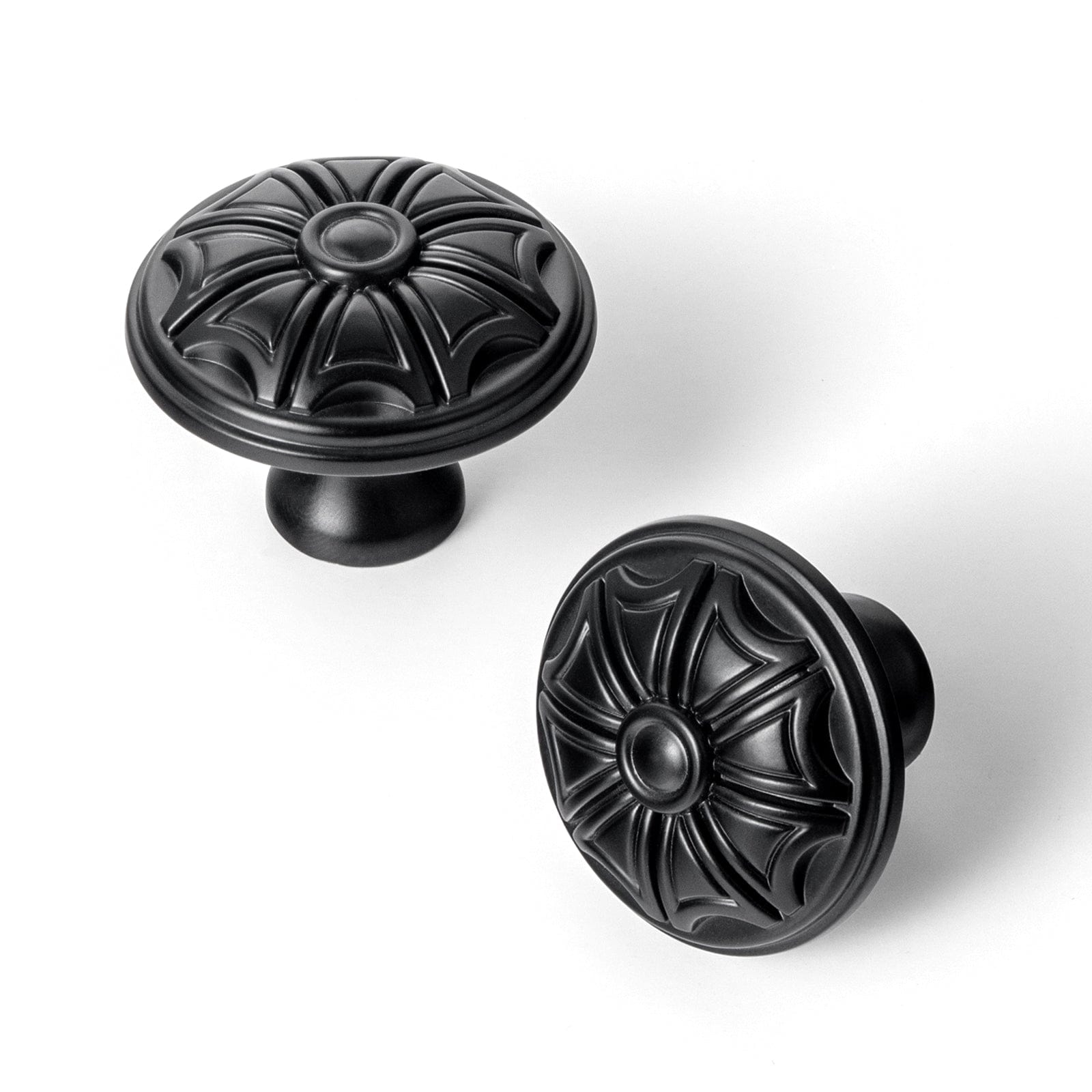 Goo-Ki Matte Black / Knob / 6 Pack Ornate Decorative Drawer Knobs Intricately Design Exquisite Cabinet Knobs