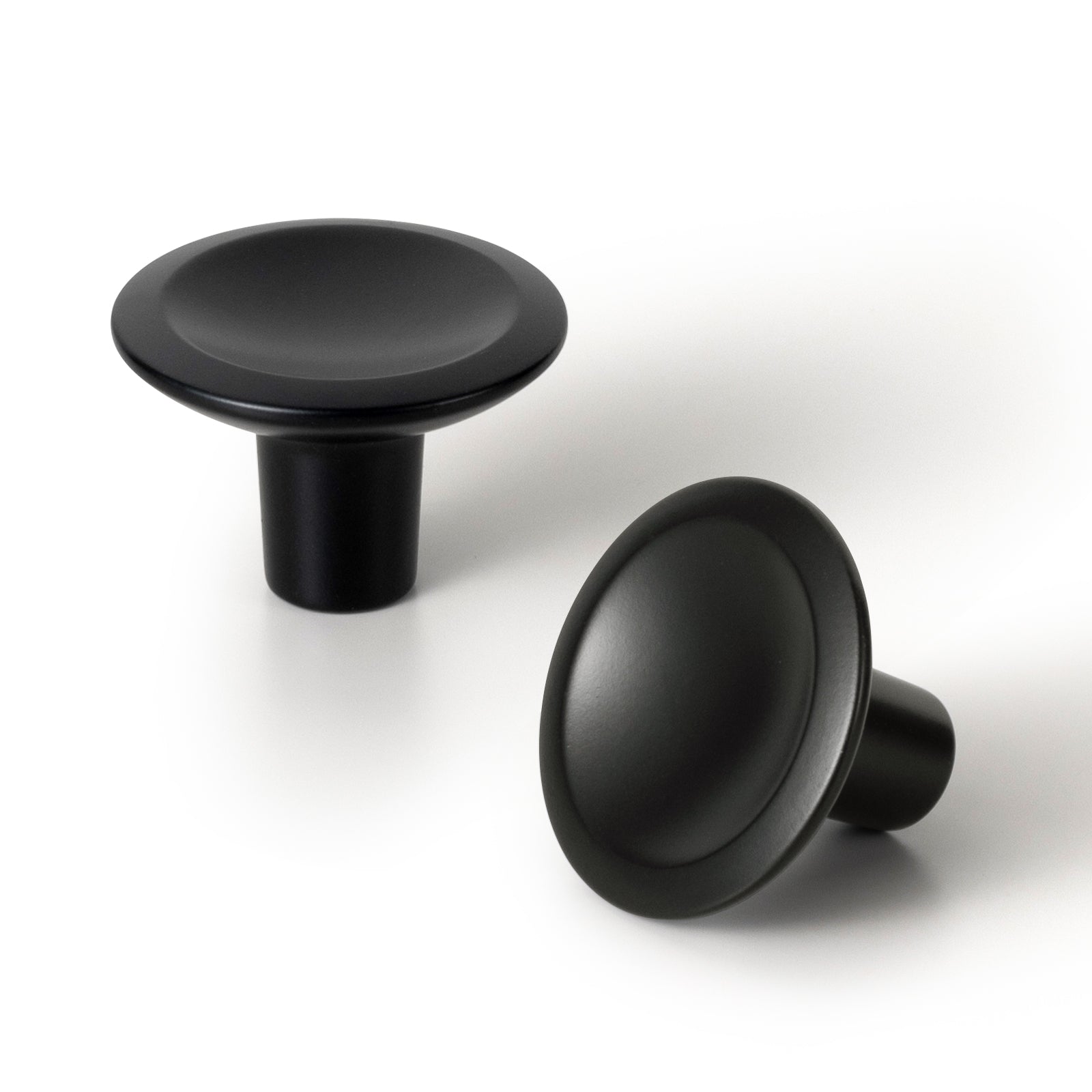 Goo-Ki Matte Black / Knob / 6 Pack Round Vintage Cabinet Knobs Concave Design with Tapered Base Kitchen Drawer Hardware