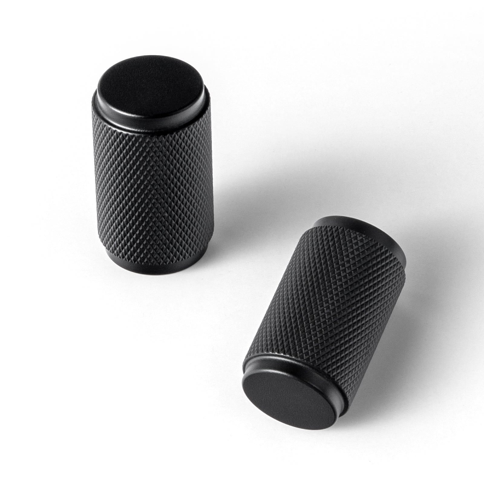 Goo-Ki Matte Black / Knob / 6 Pack Textured Cylindrical Retro Brass Pull Knobs Decorative Knurled Aluminum Cabinet Knobs