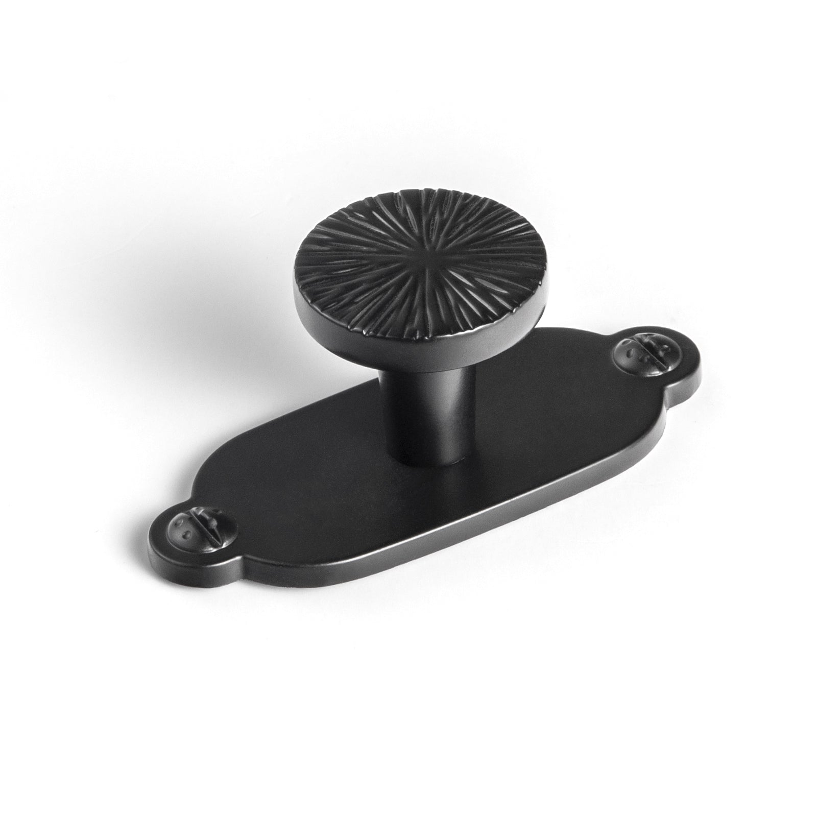 Goo-Ki Matte Black / Knob with Back Plate / 6 Pack Striped Hammerline Cabinet Pulls Light Luxury Elegant Kitchen Hardware