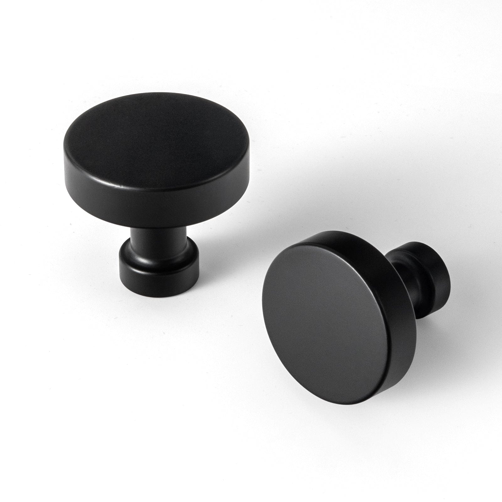 Goo-Ki Matte Black / No Back Plate / 6 Pack Vintage Brass Zinc Alloy Cabinet Knob with Back Plate Single Hole Center Kitchen Hardware