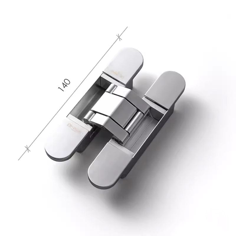 Goo-Ki Matte Chrome / 60KG / 1 Pcs Cross Three-dimensional Adjustable Folding Door Hinge Concealed Invisible Door Hinge