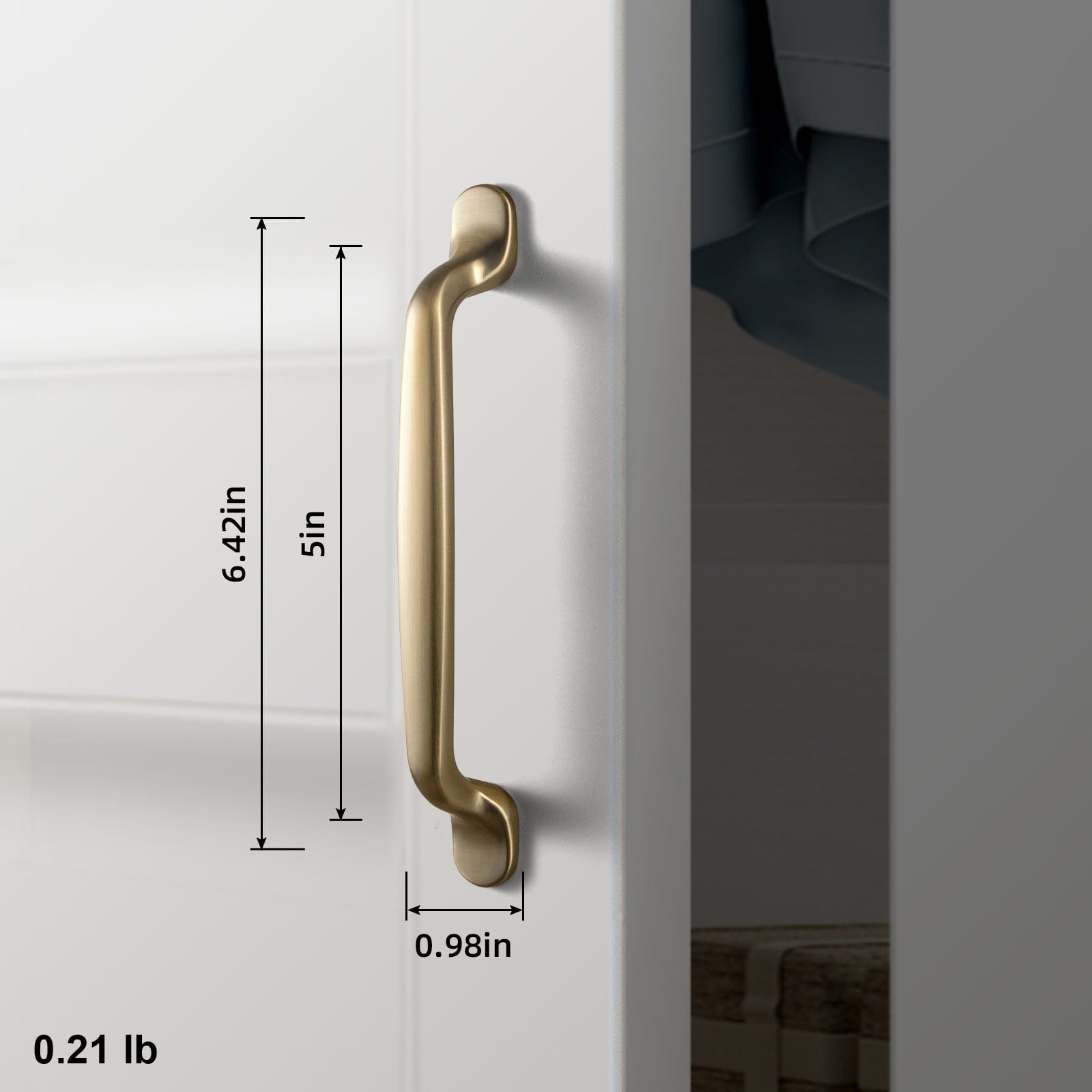 Goo-Ki Mid-Century Modern Arch Cabinet Pulls Antique Brass Kitchen Hardware