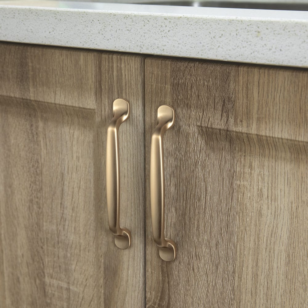 Goo-Ki Mid-Century Modern Arch Cabinet Pulls Antique Brass Kitchen Hardware
