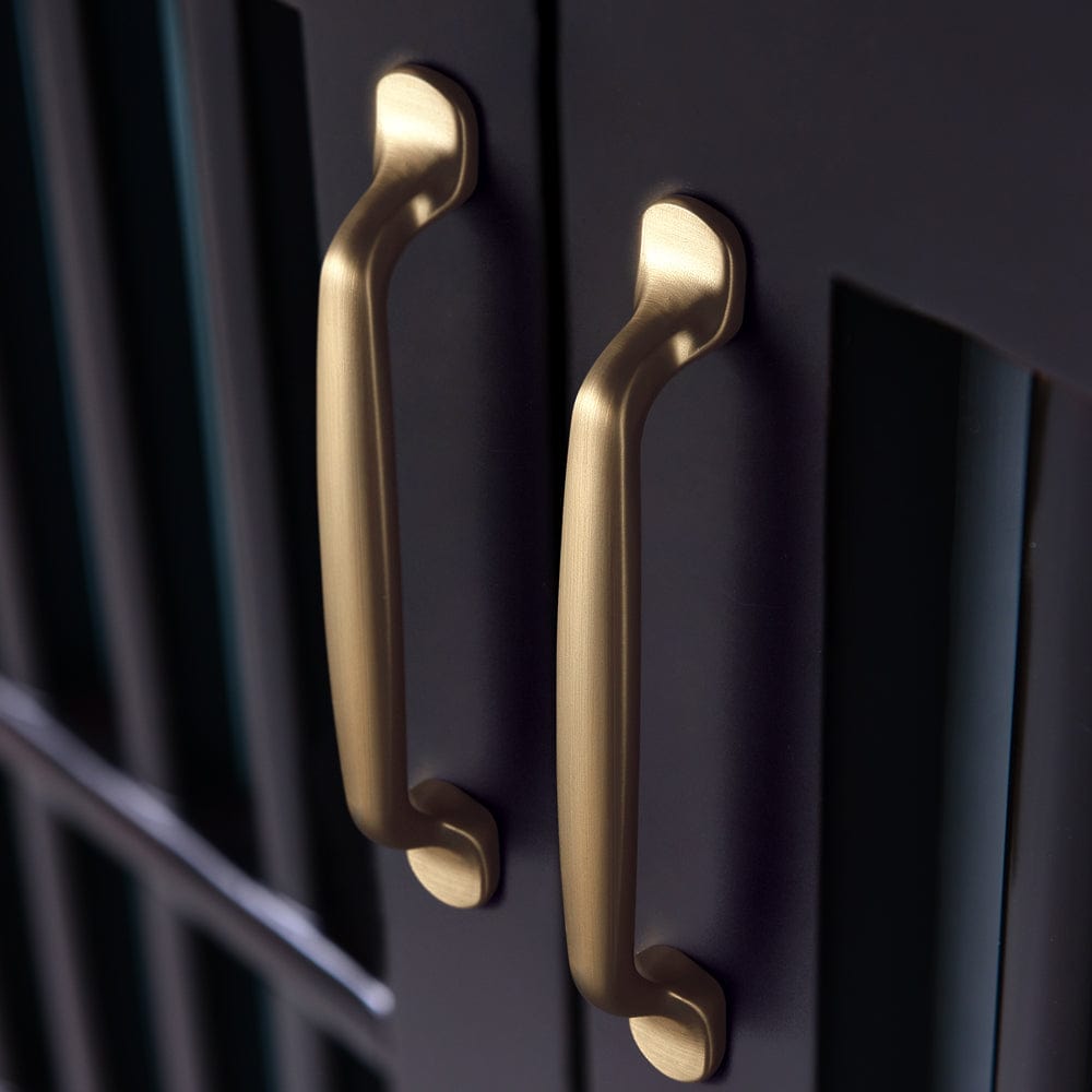 Goo-Ki Mid-Century Modern Arch Cabinet Pulls Antique Brass Kitchen Hardware