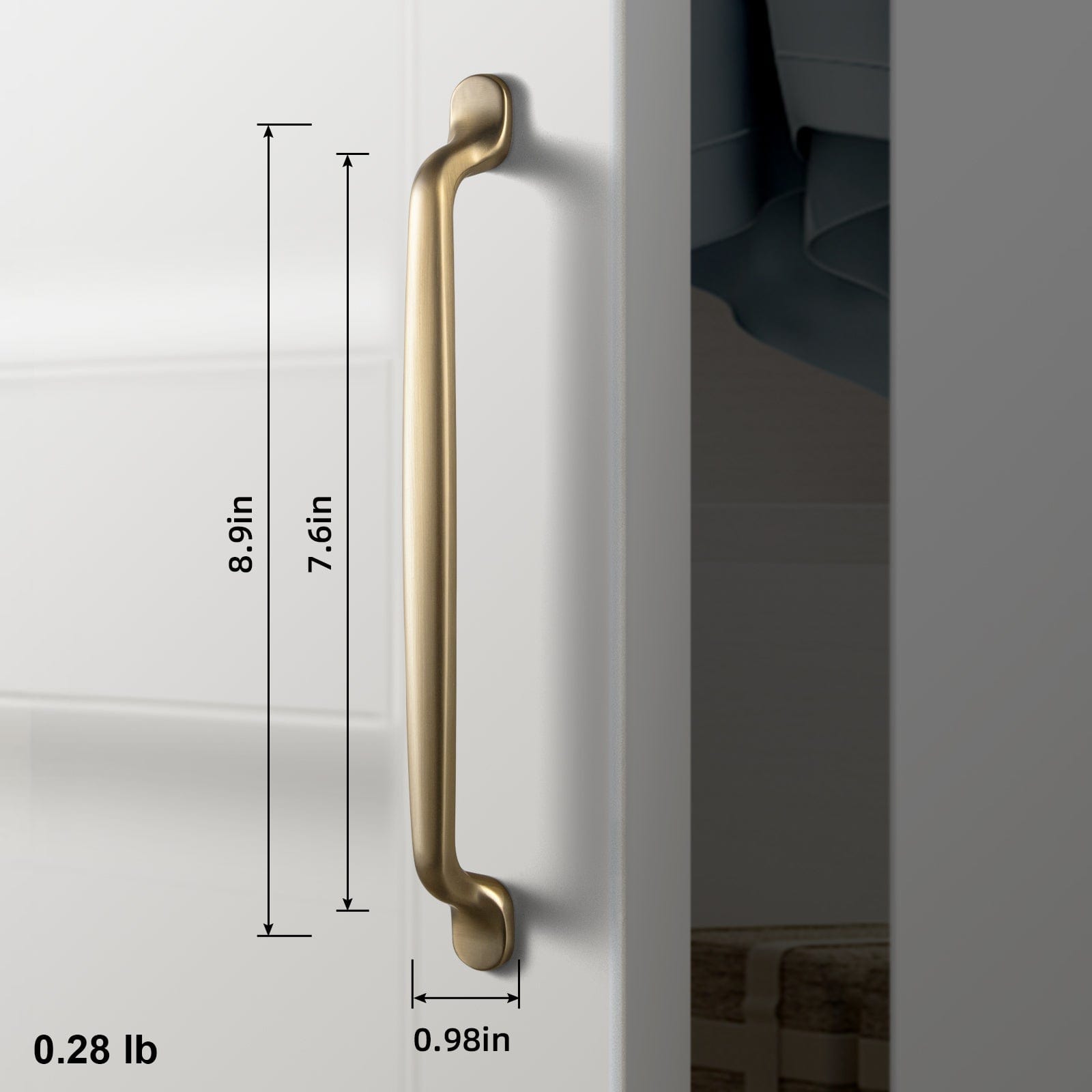 Goo-Ki Mid-Century Modern Arch Cabinet Pulls Antique Brass Kitchen Hardware