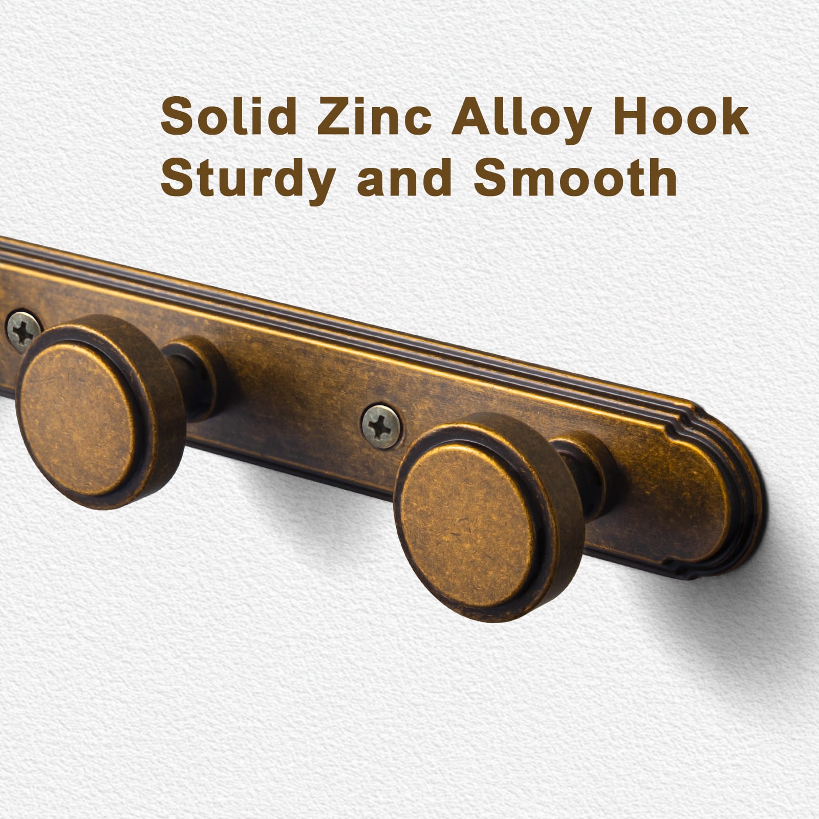 Goo-Ki Minimalist Round Knob Zinc Alloy Coat Hook Rail, Wall Mounted Robe Hanger for Coats, Towels & Accessories