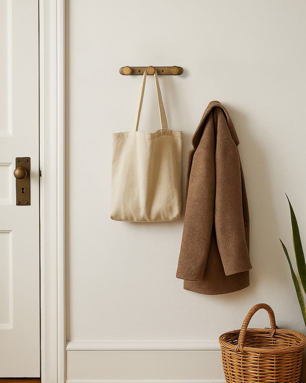 Goo-Ki Minimalist Round Knob Zinc Alloy Coat Hook Rail, Wall Mounted Robe Hanger for Coats, Towels & Accessories