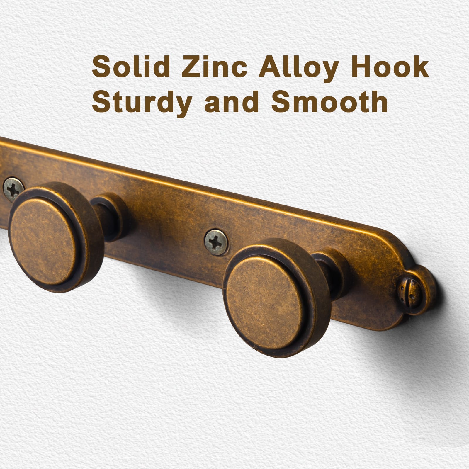 Goo-Ki Minimalist Round Knob Zinc Alloy Coat Hook Rail, Wall Mounted Robe Hanger for Coats, Towels & Accessories