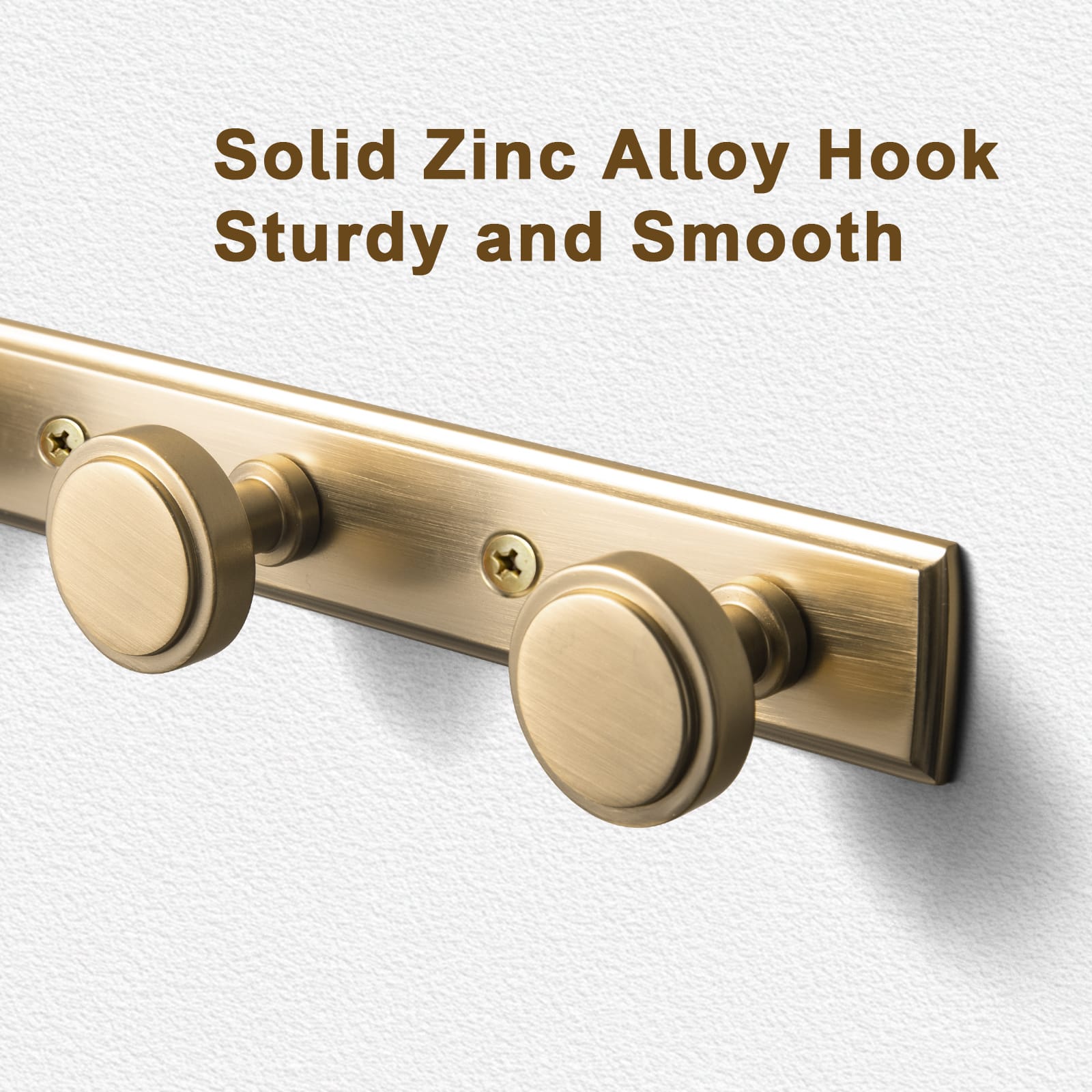Goo-Ki Minimalist Round Knob Zinc Alloy Coat Hook Rail, Wall Mounted Robe Hanger for Coats, Towels & Accessories