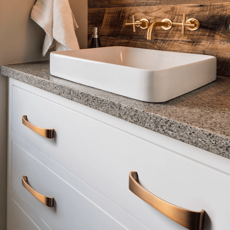 Goo-Ki Modern Arch Pull Yellow Bronze Drawer Knobs Kitchen Cabinet Handles