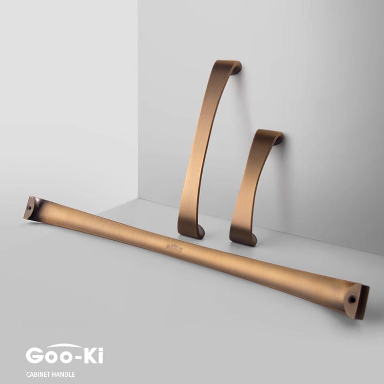 Goo-Ki Modern Arch Pull Yellow Bronze Drawer Knobs Kitchen Cabinet Handles