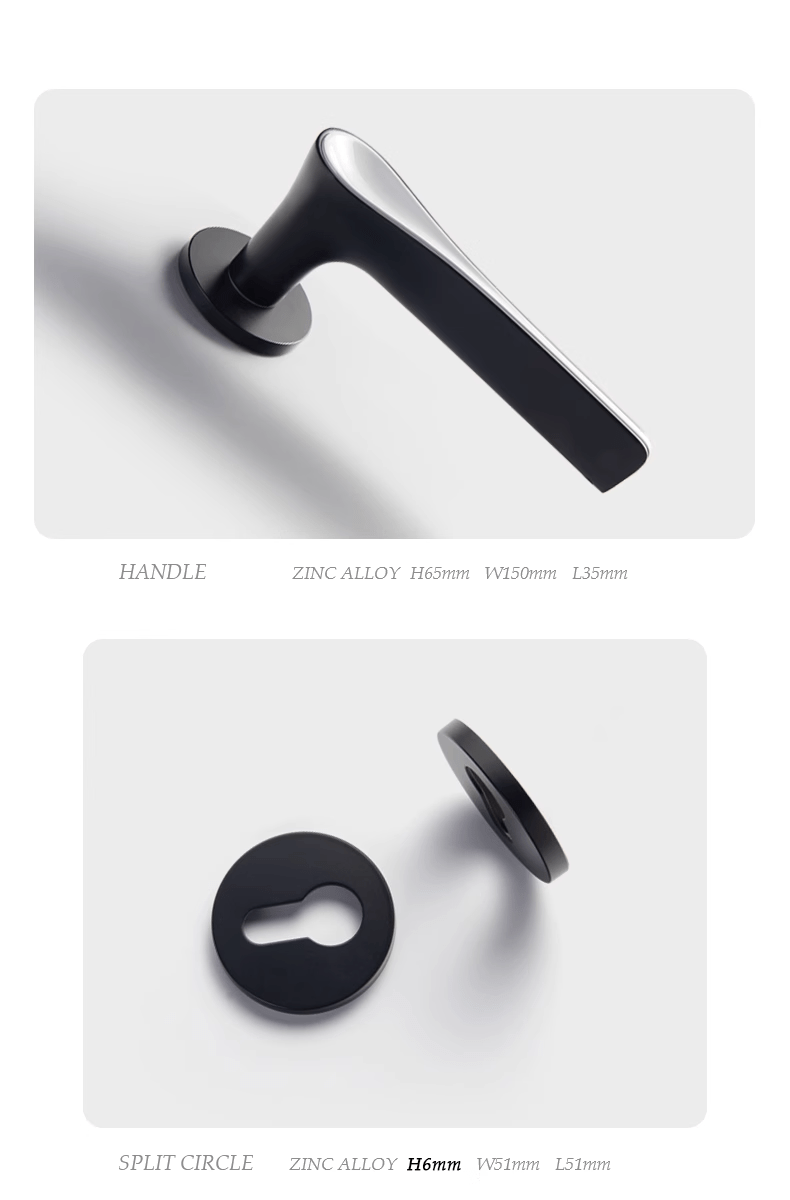 Goo-Ki Modern Bedroom Door Lock Security Entry Split Silent Interior Door Lock