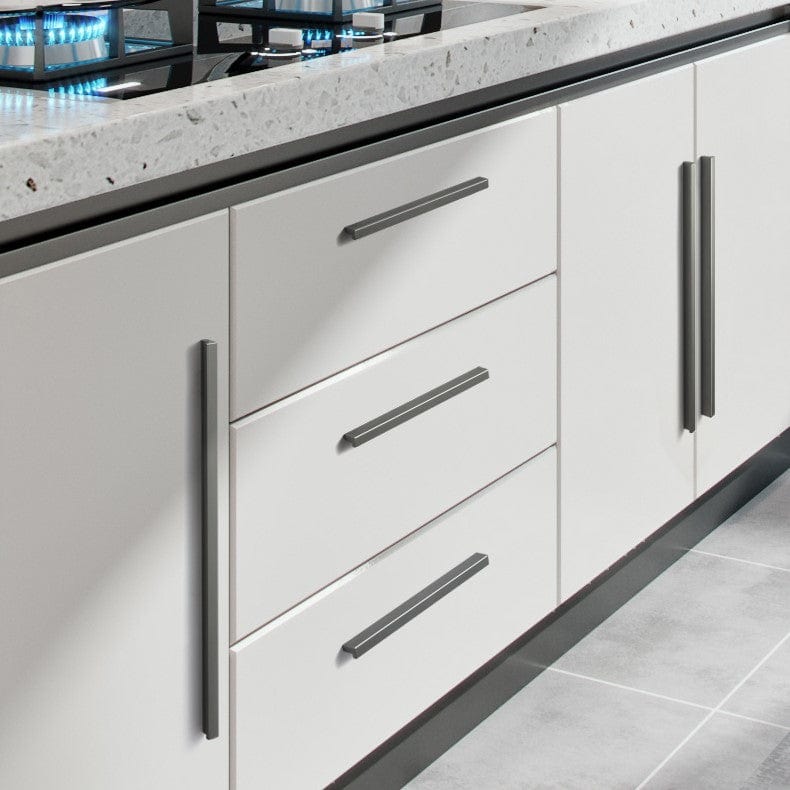 Goo-Ki Modern Drawer Handles Kitchen Cabinet Pulls Right Angle Finger Pulls 12 Pack
