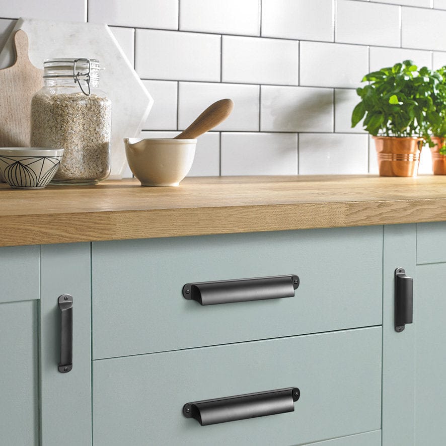 Goo-Ki Modern Multi-Color Cabinet Cup Pulls Bin Drawer Pull Stylish Hardware for Furniture Upgrades