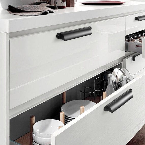 Goo-Ki Modern Multi-Color Cabinet Cup Pulls Bin Drawer Pull Stylish Hardware for Furniture Upgrades
