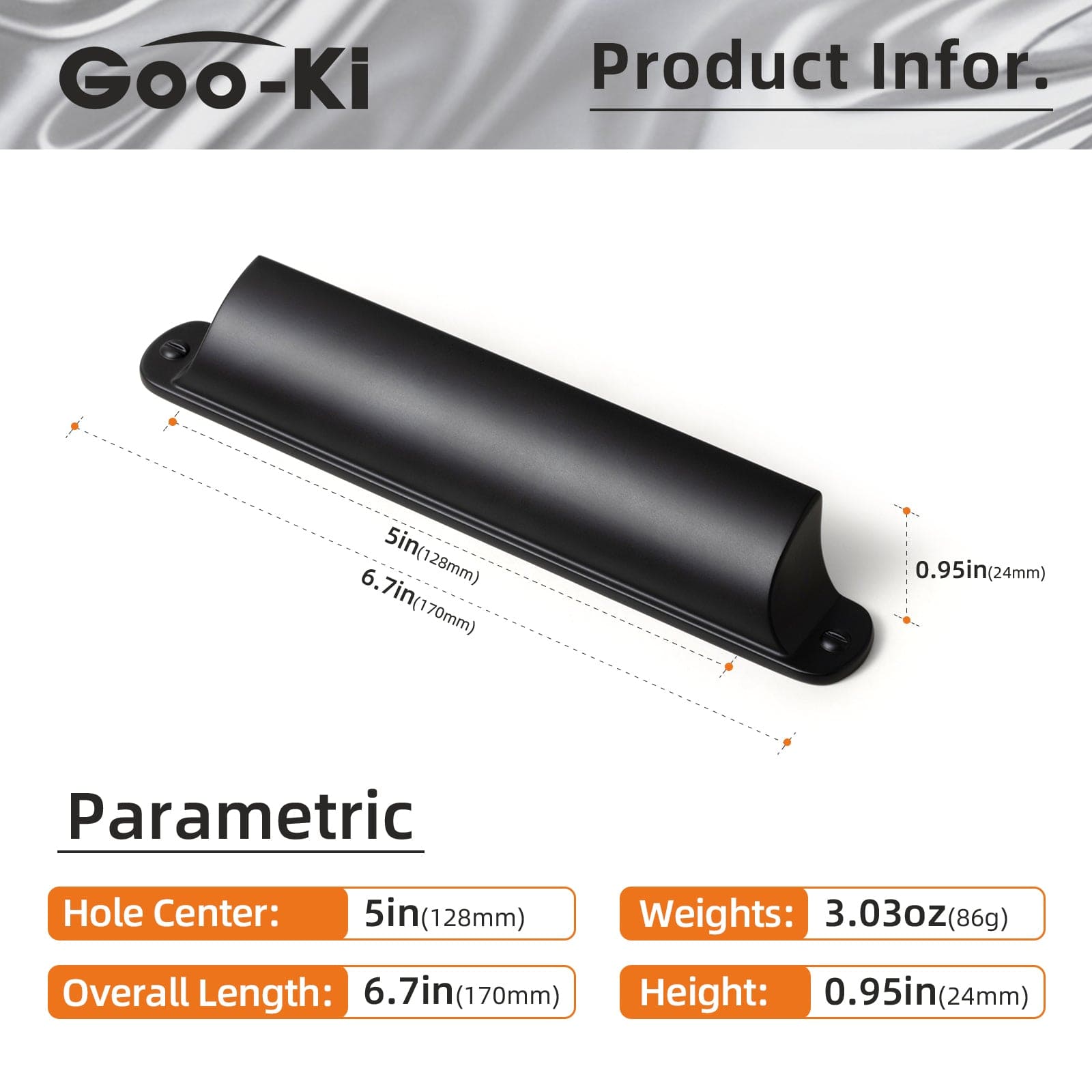 Goo-Ki Modern Multi-Color Cabinet Cup Pulls Bin Drawer Pull Stylish Hardware for Furniture Upgrades