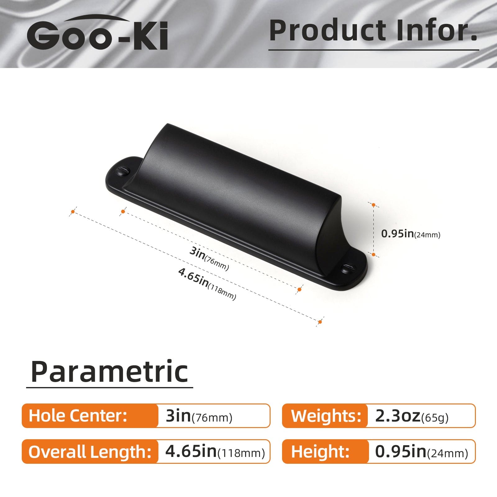 Goo-Ki Modern Multi-Color Cabinet Cup Pulls Bin Drawer Pull Stylish Hardware for Furniture Upgrades