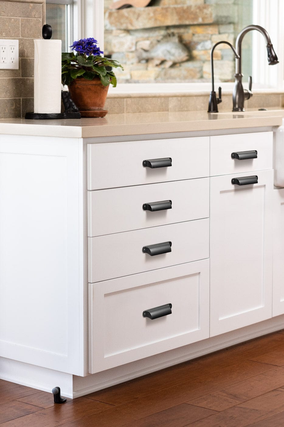 Goo-Ki Modern Multi-Color Cabinet Cup Pulls Bin Drawer Pull Stylish Hardware for Furniture Upgrades