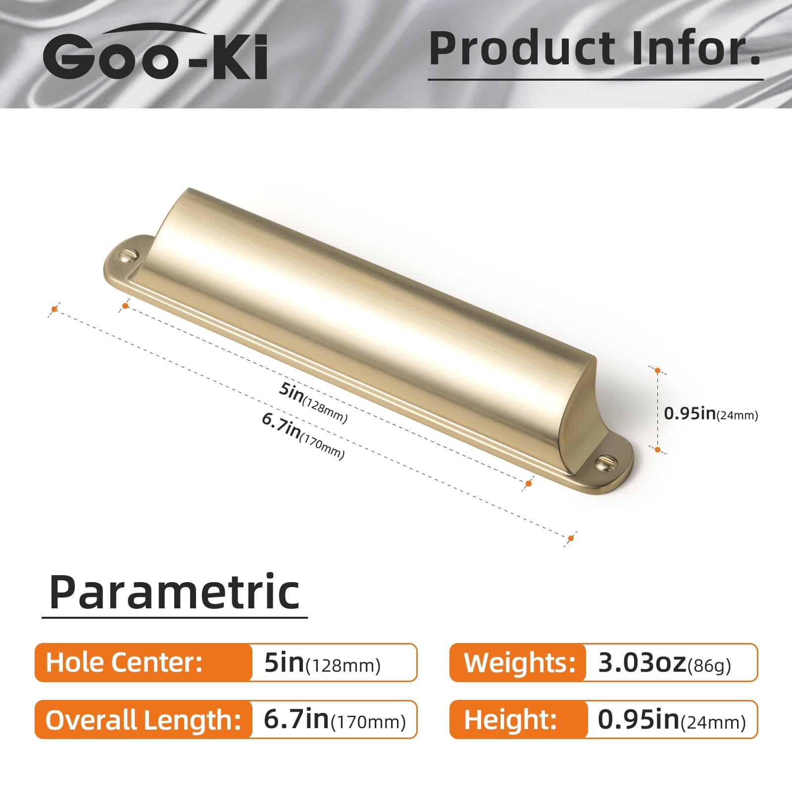 Goo-Ki Modern Multi-Color Cabinet Cup Pulls Bin Drawer Pull Stylish Hardware for Furniture Upgrades