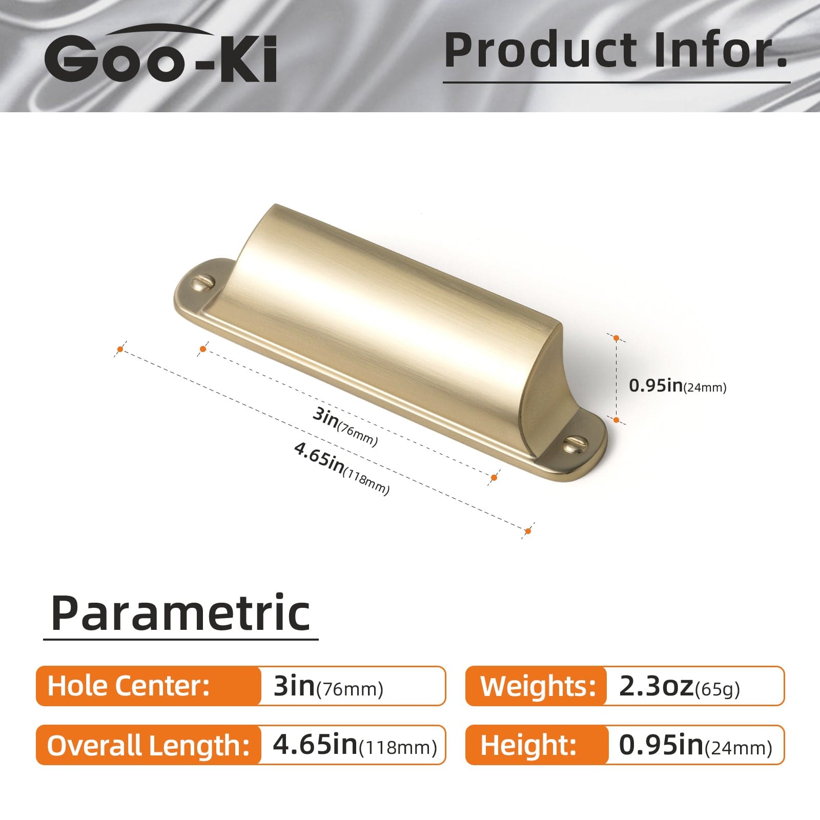Goo-Ki Modern Multi-Color Cabinet Cup Pulls Bin Drawer Pull Stylish Hardware for Furniture Upgrades