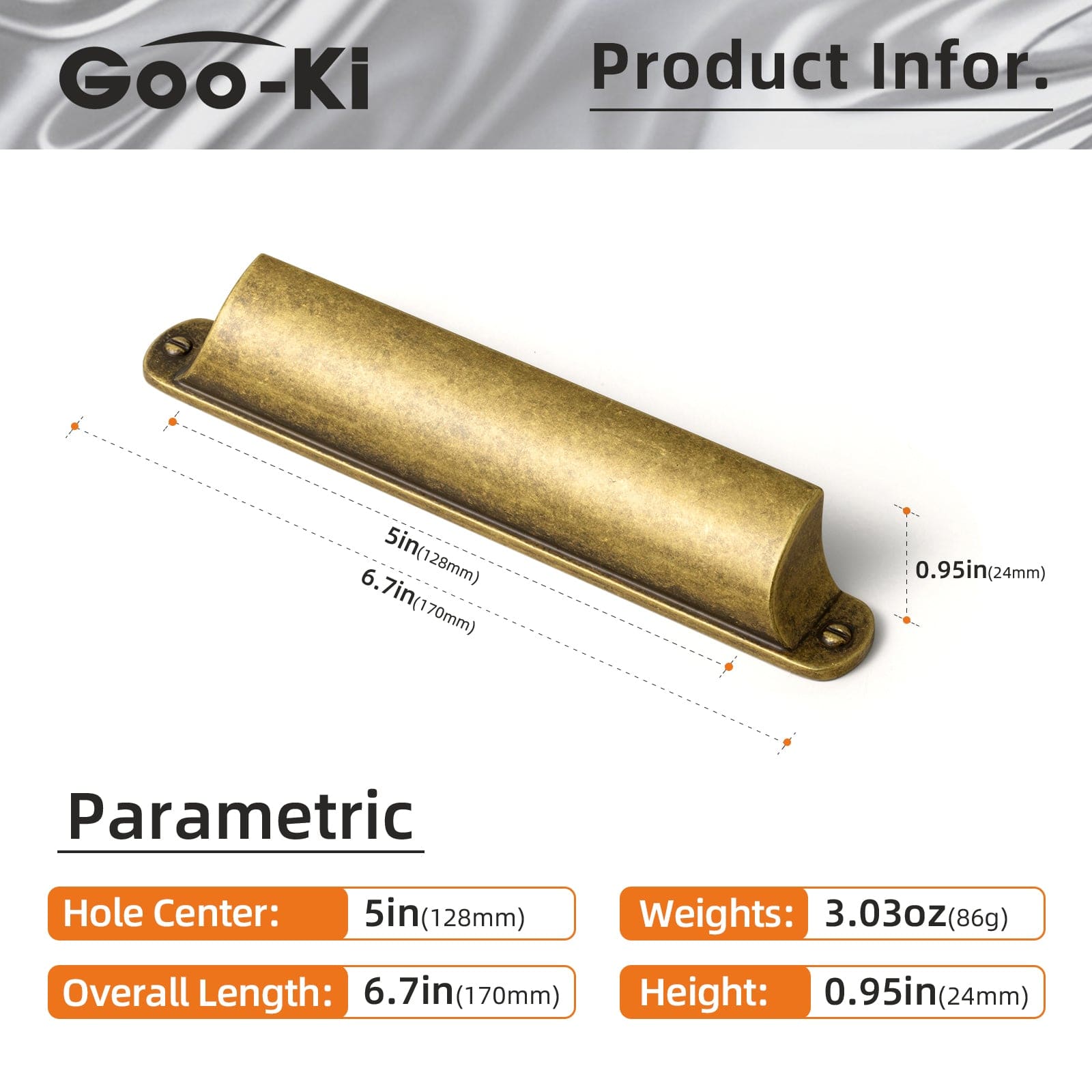 Goo-Ki Modern Multi-Color Cabinet Cup Pulls Bin Drawer Pull Stylish Hardware for Furniture Upgrades