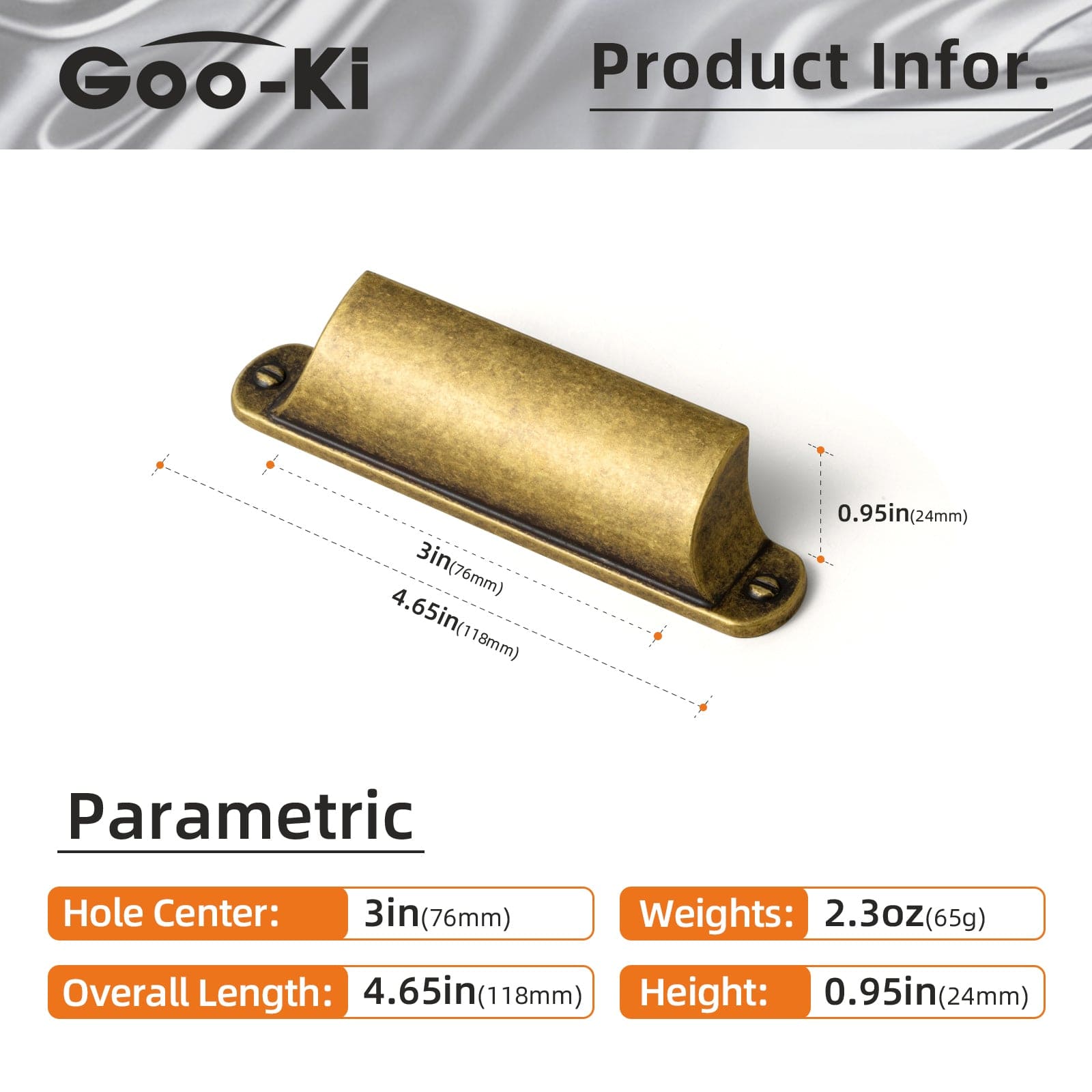 Goo-Ki Modern Multi-Color Cabinet Cup Pulls Bin Drawer Pull Stylish Hardware for Furniture Upgrades