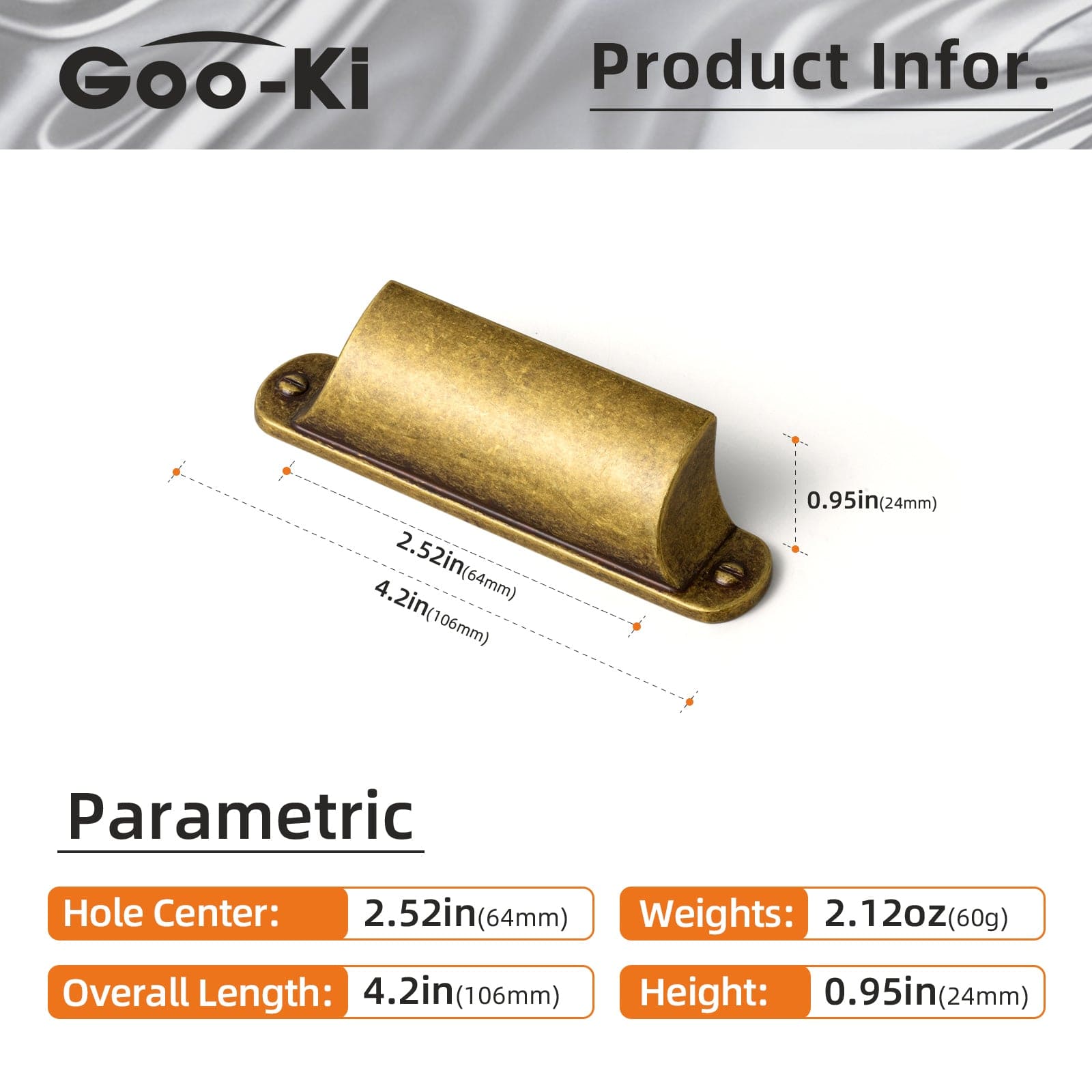 Goo-Ki Modern Multi-Color Cabinet Cup Pulls Bin Drawer Pull Stylish Hardware for Furniture Upgrades