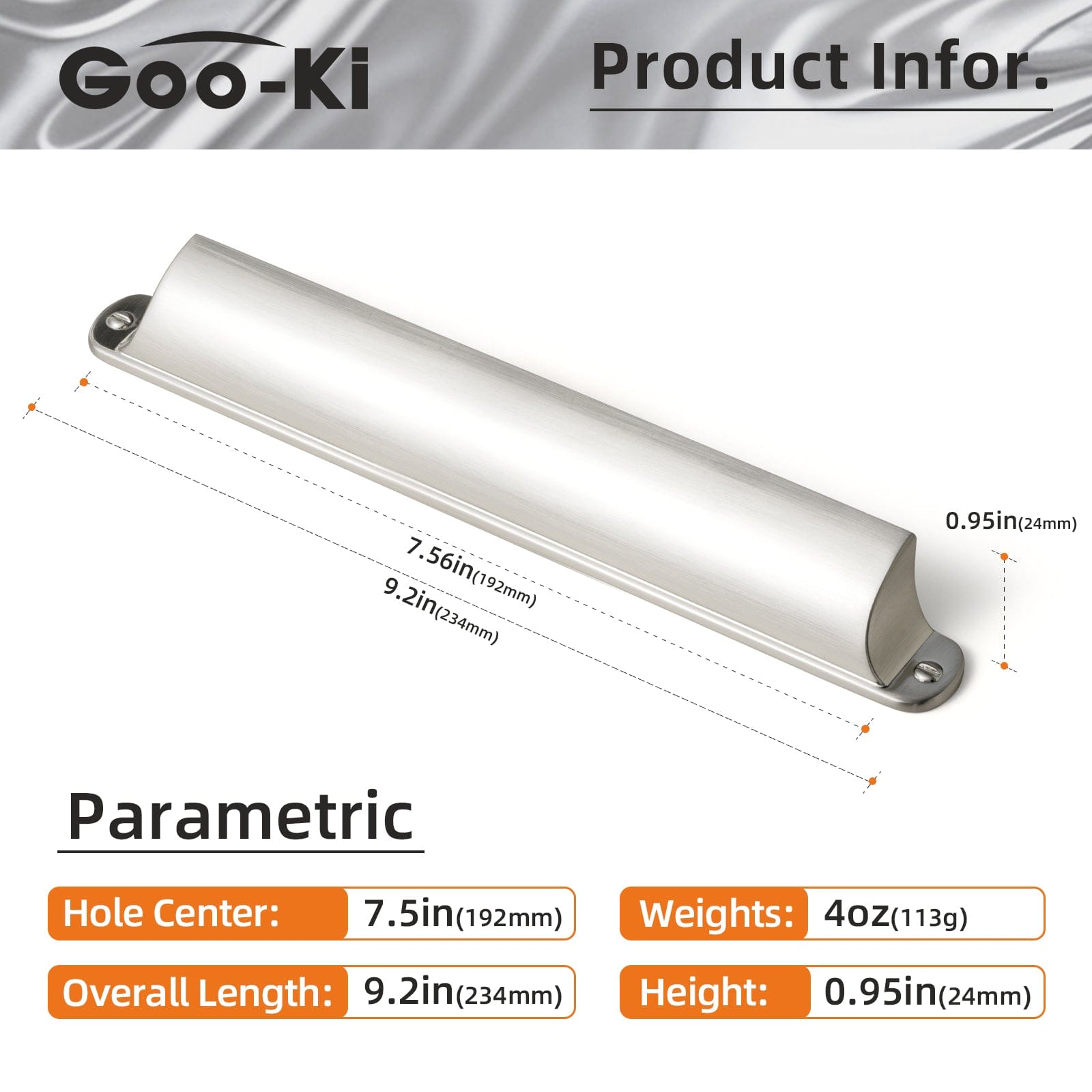 Goo-Ki Modern Multi-Color Cabinet Cup Pulls Bin Drawer Pull Stylish Hardware for Furniture Upgrades