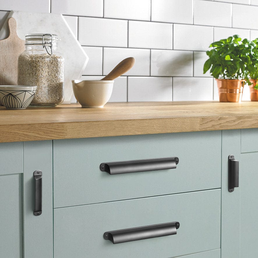 Goo-Ki Modern Multi-Color Cabinet Cup Pulls Bin Drawer Pull Stylish Hardware for Furniture Upgrades