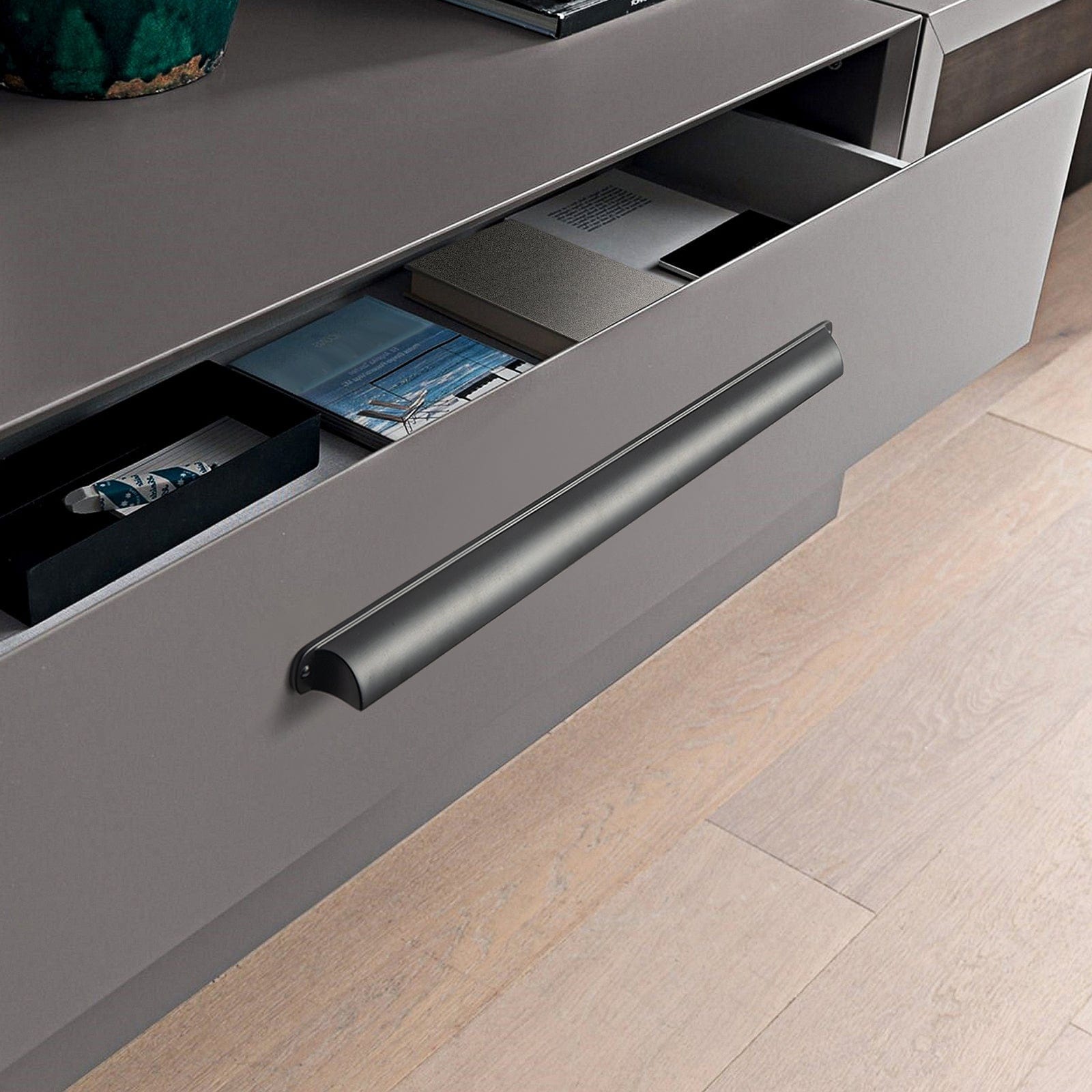 Goo-Ki Modern Multi-Color Cabinet Cup Pulls Bin Drawer Pull Stylish Hardware for Furniture Upgrades