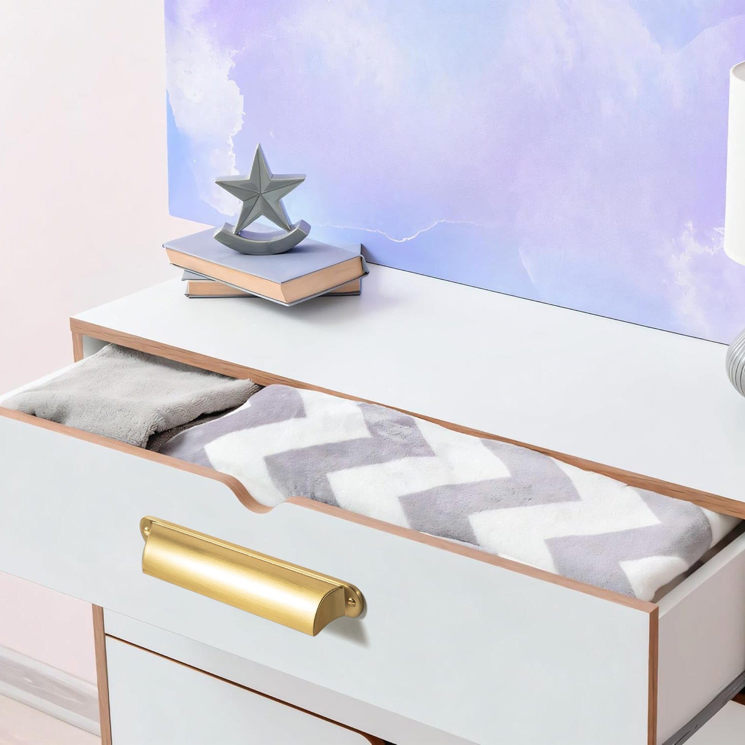 Goo-Ki Modern Multi-Color Cabinet Cup Pulls Bin Drawer Pull Stylish Hardware for Furniture Upgrades