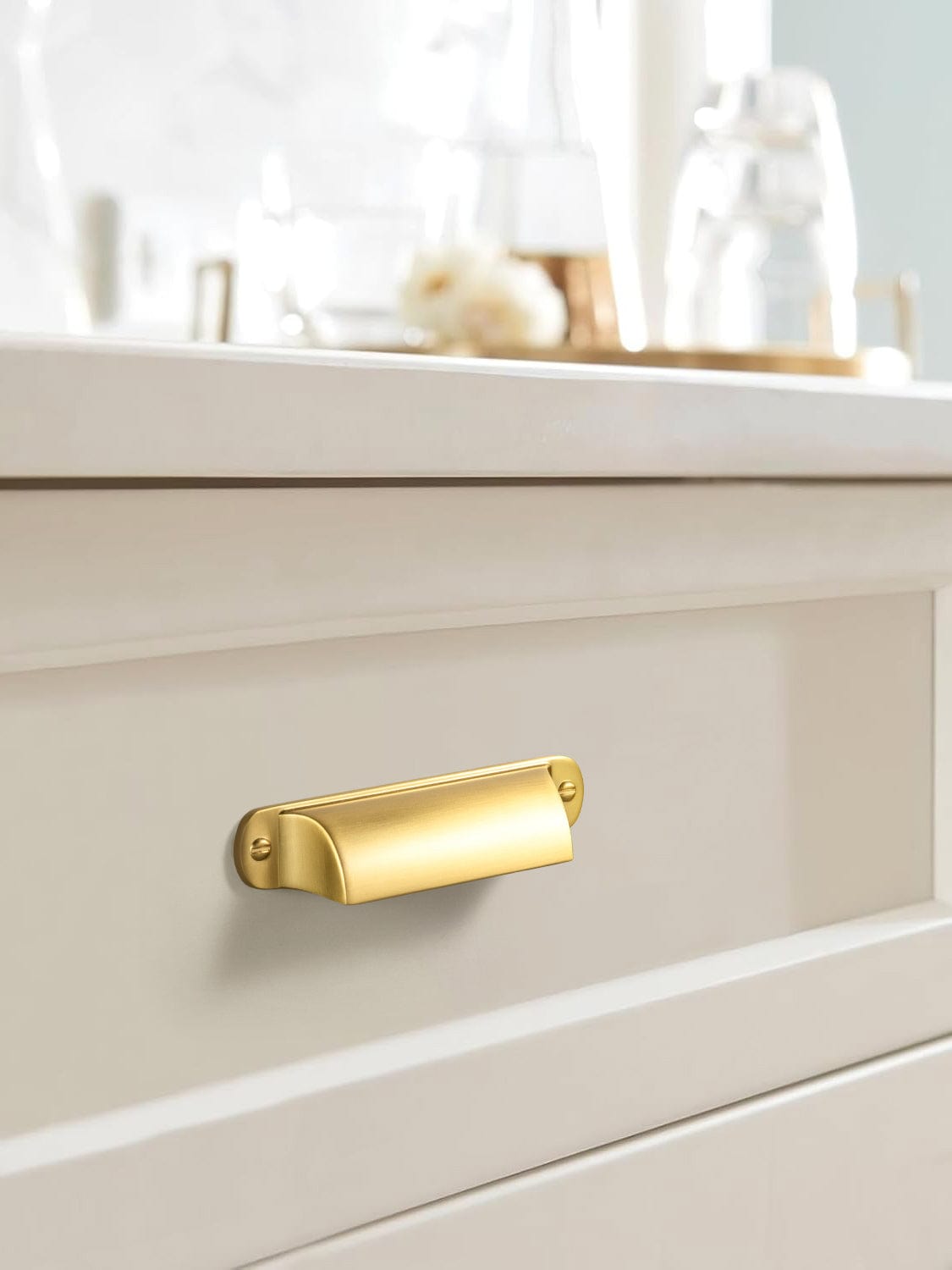 Goo-Ki Modern Multi-Color Cabinet Cup Pulls Bin Drawer Pull Stylish Hardware for Furniture Upgrades