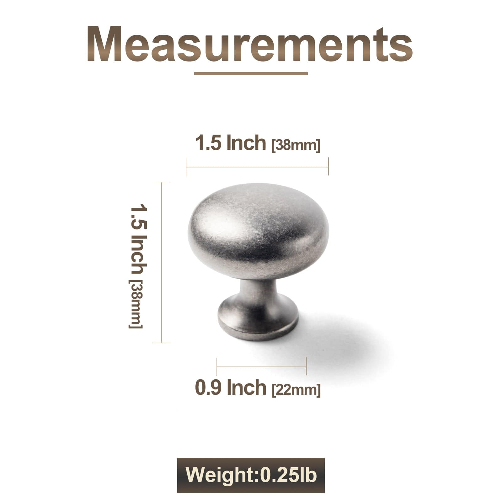 Goo-Ki Multi-colored Classic Drawer Knob Mushroom Round Cabinet Knob