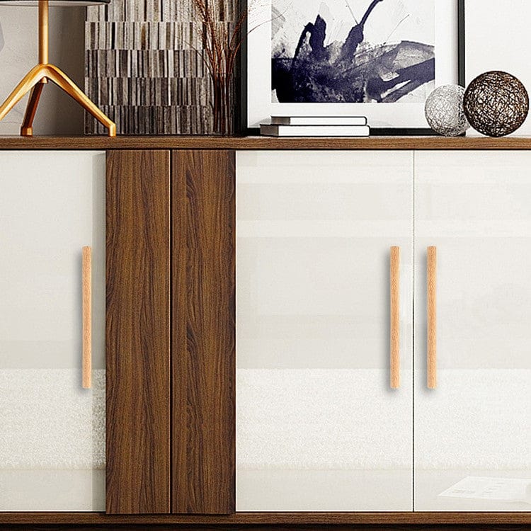 Goo-Ki Natural Walnut + Brass Furniture Handle Wooden Kitchen Cabinet Pull