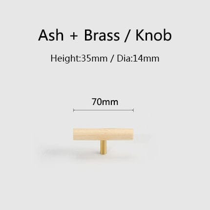 Goo-Ki Natural Walnut + Brass Furniture Handle Wooden Kitchen Cabinet Pull