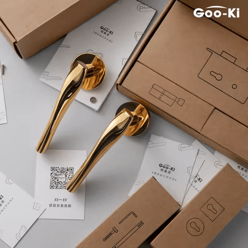 Goo-Ki Nordic Modern Door Lock Handle Luxury Interior Lock Set Door Hardware