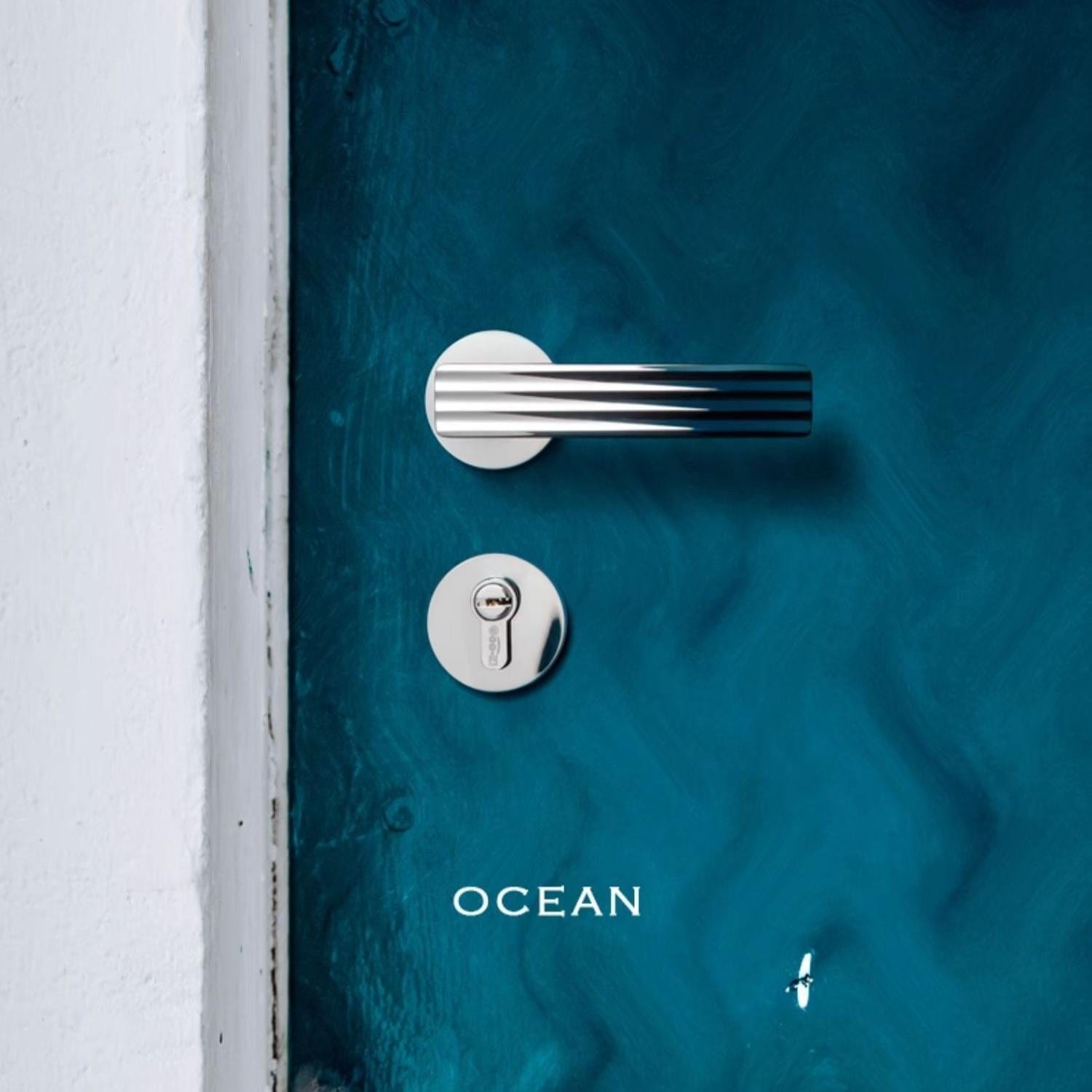 Goo-Ki Nordic Mute Indoor Lock Bright Chrome Modern Minimalist Universal Door Handle