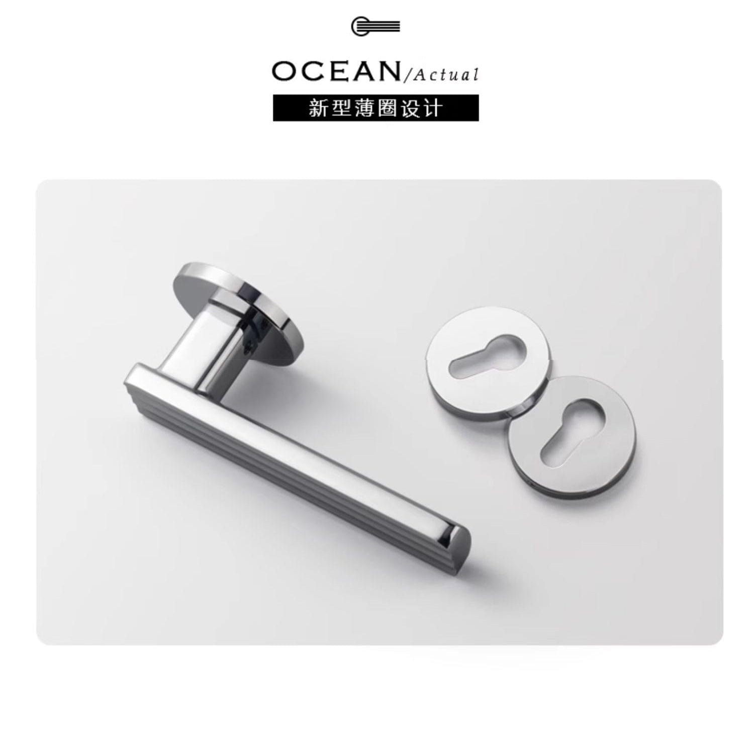 Goo-Ki Nordic Mute Indoor Lock Bright Chrome Modern Minimalist Universal Door Handle